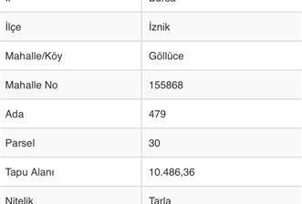 KONUT İMARLI MUHTEŞEM GÖL MANZARALI SATILIK ARSA İZNİK GÖLLÜCE - 1 - 37324