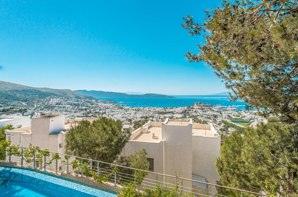 BODRUM YOKUŞBAŞI SATILIK 4+1 HAVUZLU KALE MANZARALI MÜSTAKİL EV