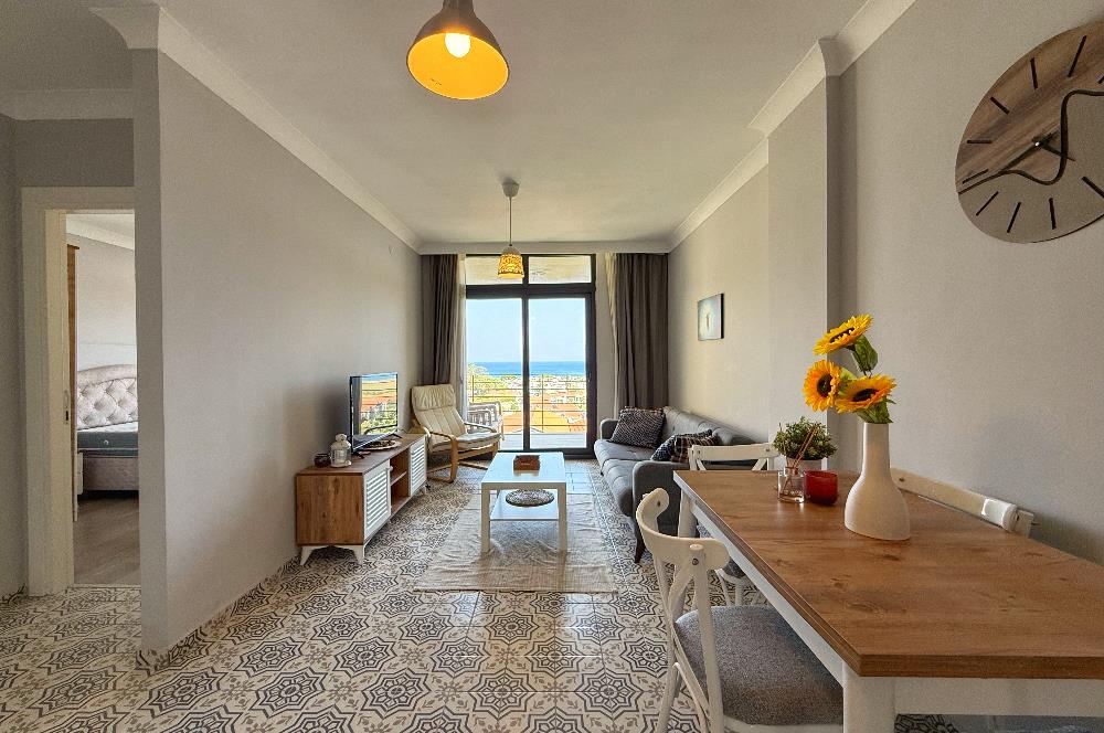 Datça Site İçerisinde Deniz Manzaralı Kiralık Eşyalı 2+1 Daire