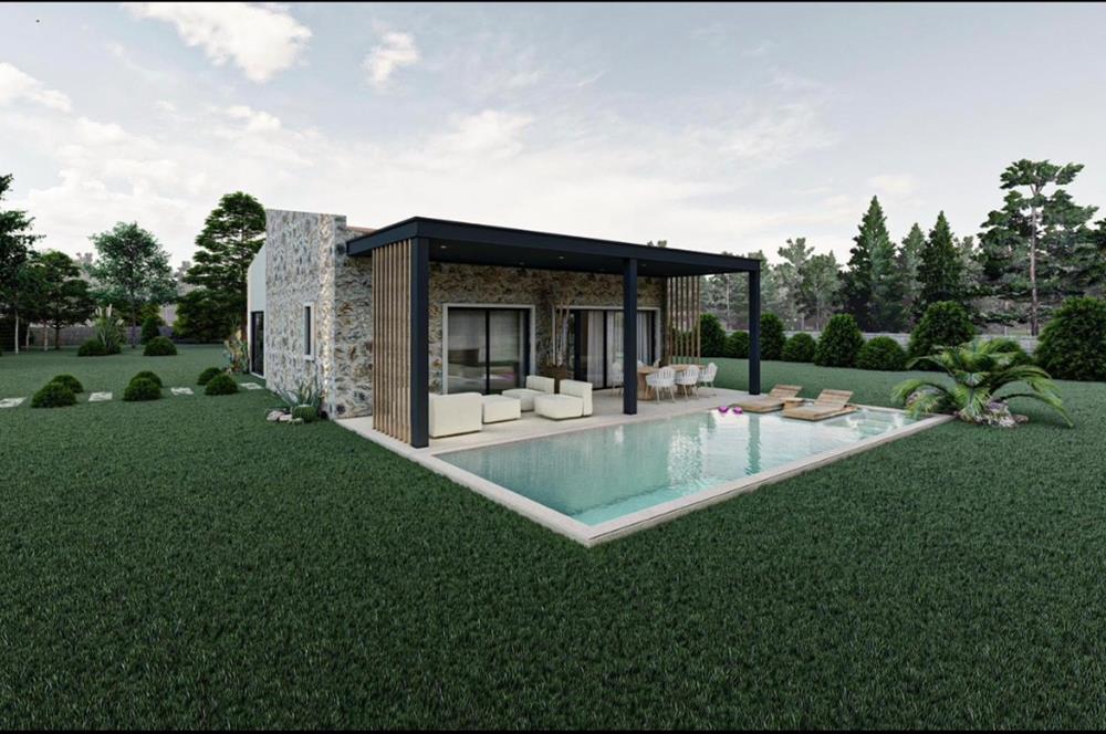900 M2 Arsa Üzerinde Tek Katlı Taş Villa