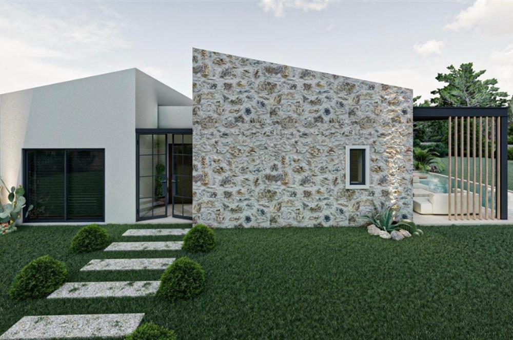 900 M2 Arsa Üzerinde Tek Katlı Taş Villa