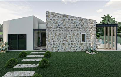 900 M2 Arsa Üzerinde Tek Katlı Taş Villa