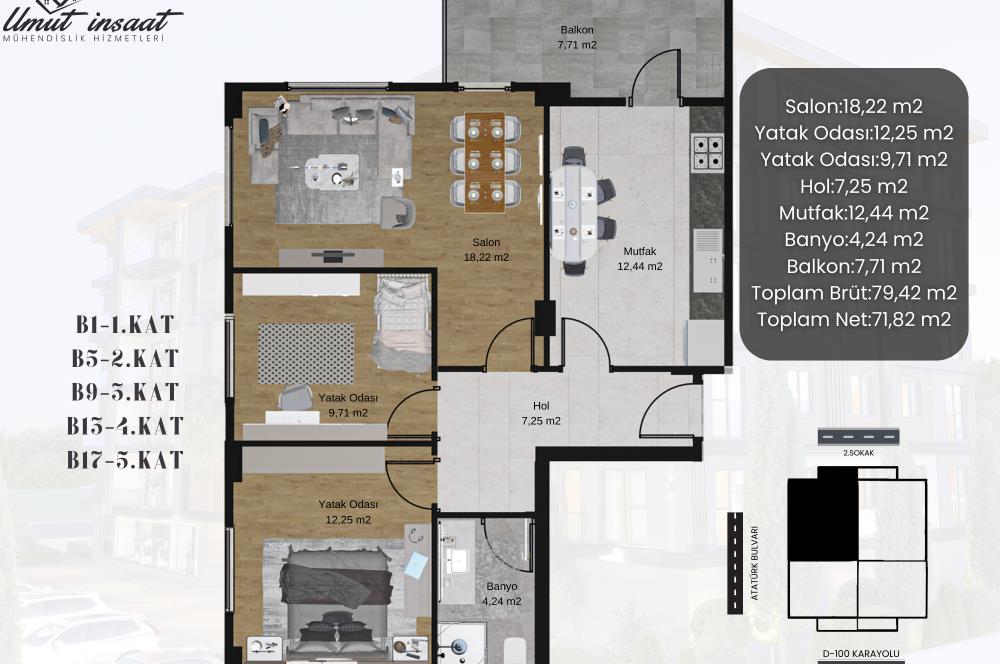 TEKİRDAĞ ERGENE'DE SATILIK 2+1 LÜKS DAİRE
