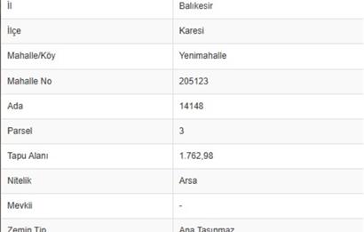 YENİMAHALLE'DE KÖŞE 1763 m2 TİCARET+KONUT E:1.60 SATILIK ARSA