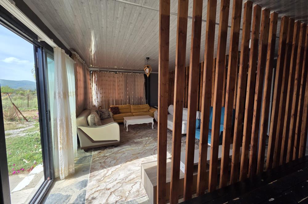 Mumcular Gökyer yıllık  kiralık 1698 m2 tarla ve icerisinde 1+1 esyalı müstakil ev