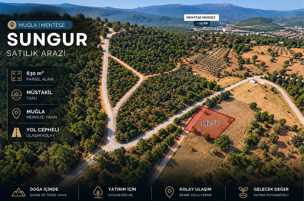 Muğla Menteşe Sungur'da 630 m² Satılık Arazi
