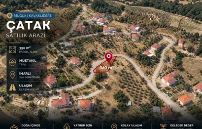 Muğla Kavaklıdere Çatak'da İmarlı 390 m² Satılık Arsa