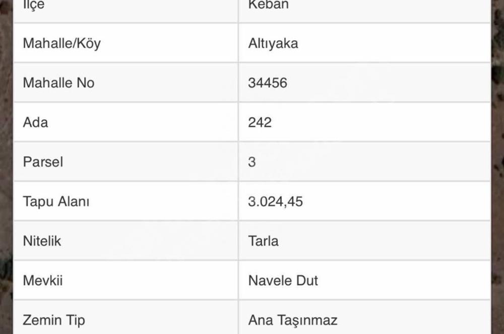 keban da satılık tarla