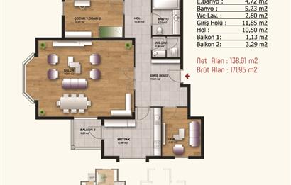 474 ETAP 1.KAT KONUMUNDA ARA KAT TAPULU KREDİYE UYGUN 4+1