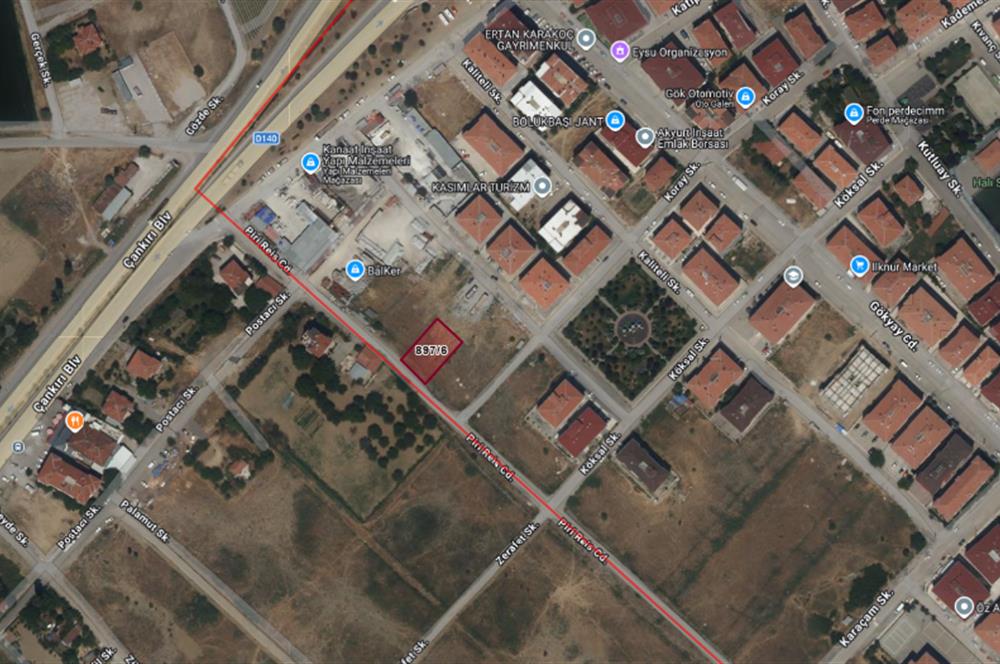 C21/ AKYURT YILDIRIM MAH. CADDE ÜZERİ 600 M² İMARLI SATILIK ARSA