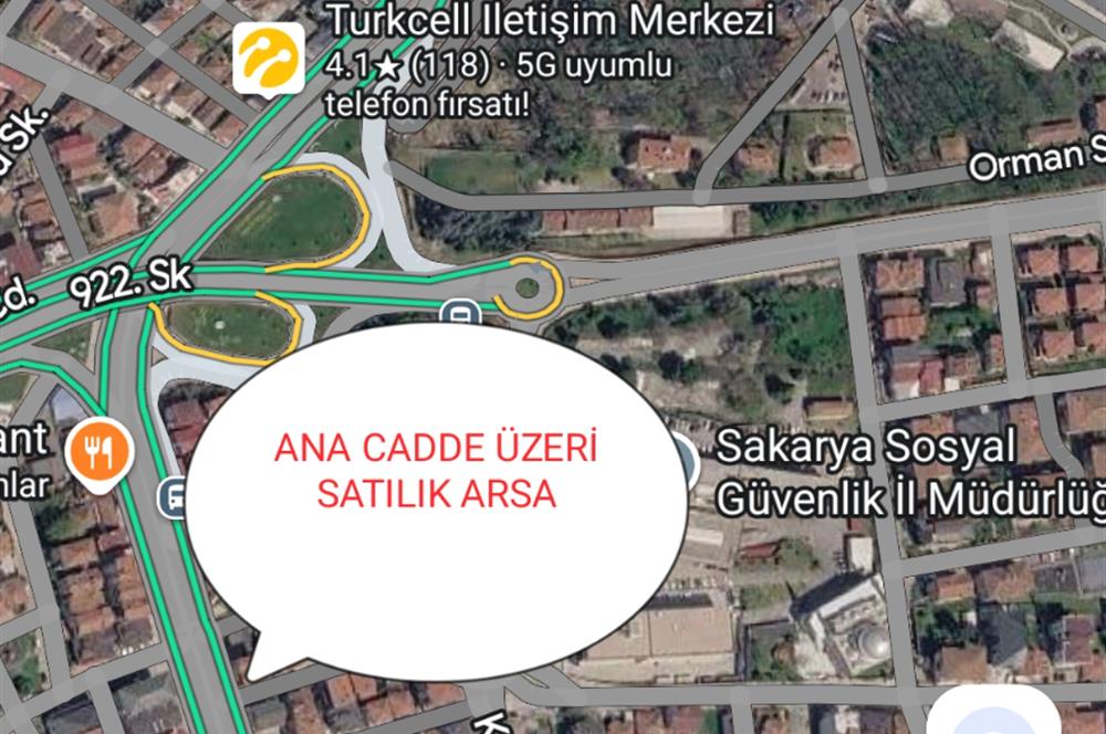 cadde üzeri Satılık Arsa